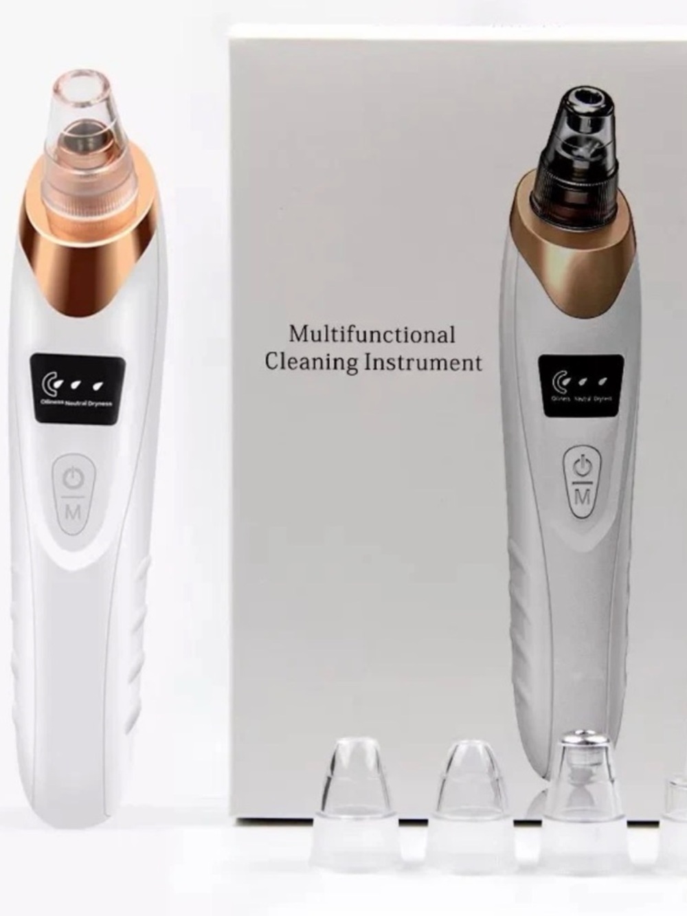 White and Rose Gold Pore Vacuum Blackhead Remover for Men Grooming
